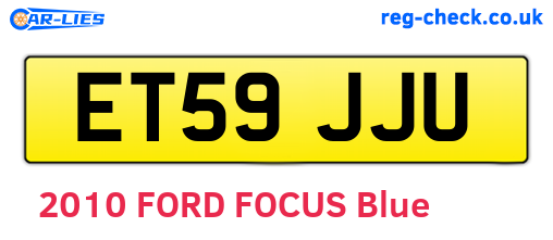 ET59JJU are the vehicle registration plates.