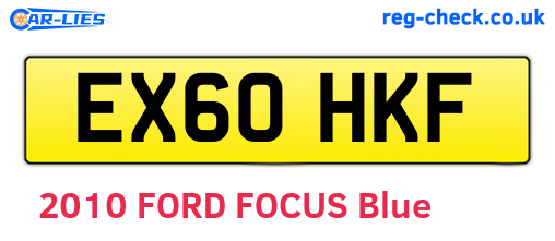 EX60HKF are the vehicle registration plates.