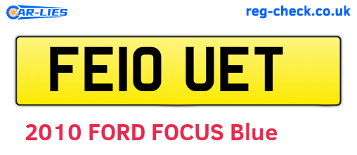 FE10UET are the vehicle registration plates.