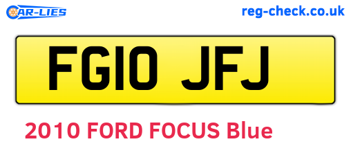 FG10JFJ are the vehicle registration plates.