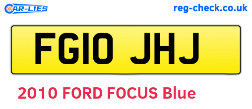 FG10JHJ are the vehicle registration plates.