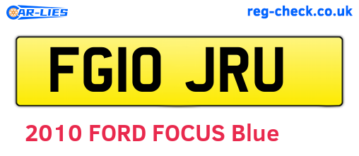 FG10JRU are the vehicle registration plates.