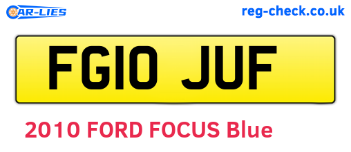 FG10JUF are the vehicle registration plates.
