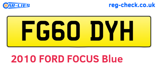 FG60DYH are the vehicle registration plates.