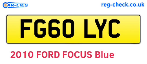 FG60LYC are the vehicle registration plates.
