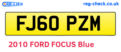 FJ60PZM are the vehicle registration plates.