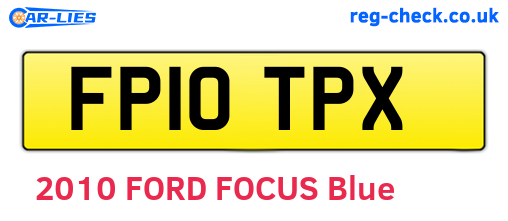 FP10TPX are the vehicle registration plates.