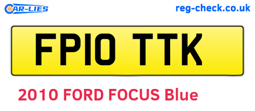 FP10TTK are the vehicle registration plates.