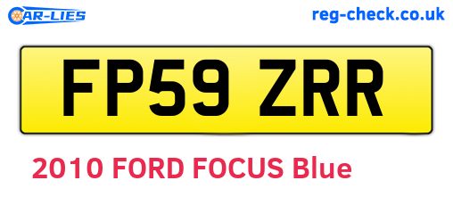 FP59ZRR are the vehicle registration plates.