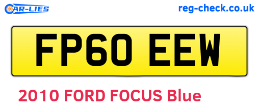 FP60EEW are the vehicle registration plates.