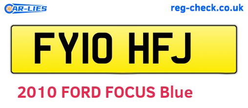 FY10HFJ are the vehicle registration plates.