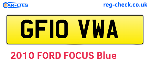 GF10VWA are the vehicle registration plates.