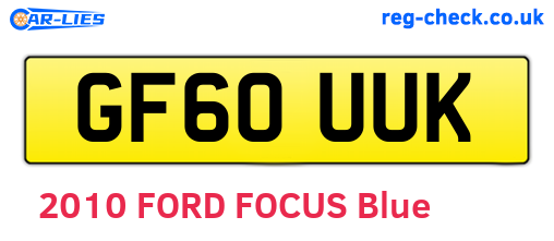 GF60UUK are the vehicle registration plates.