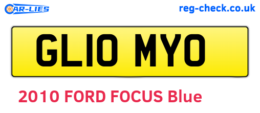 GL10MYO are the vehicle registration plates.