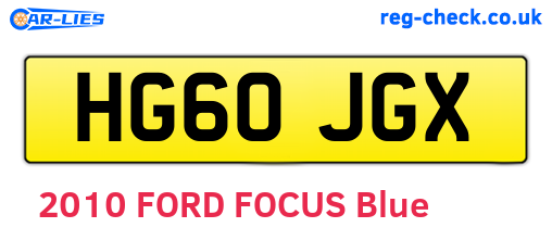 HG60JGX are the vehicle registration plates.