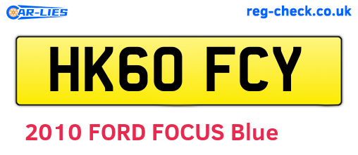 HK60FCY are the vehicle registration plates.