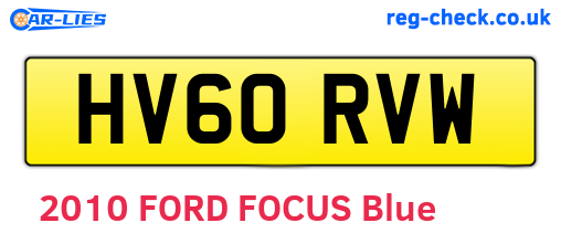 HV60RVW are the vehicle registration plates.