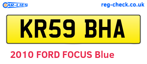 KR59BHA are the vehicle registration plates.