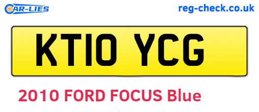 KT10YCG are the vehicle registration plates.