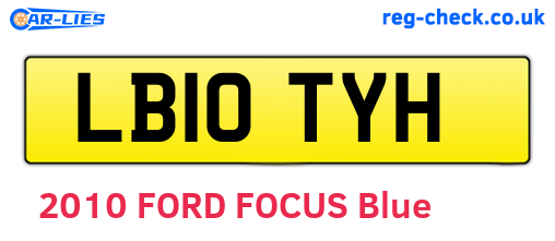 LB10TYH are the vehicle registration plates.