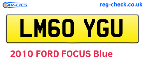 LM60YGU are the vehicle registration plates.