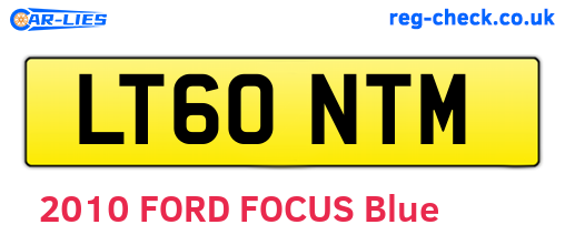 LT60NTM are the vehicle registration plates.