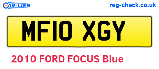 MF10XGY are the vehicle registration plates.