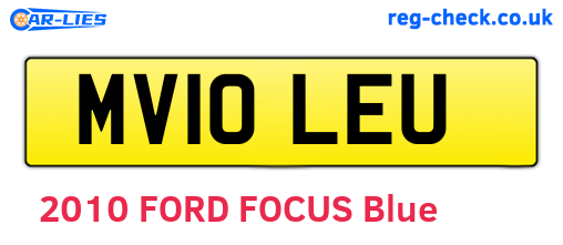MV10LEU are the vehicle registration plates.