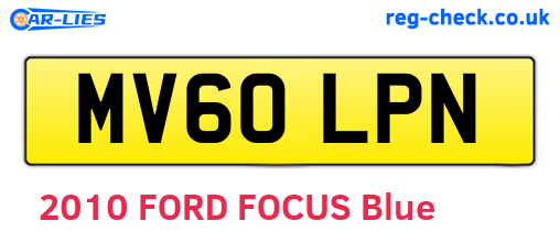MV60LPN are the vehicle registration plates.
