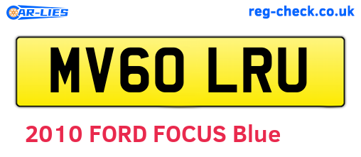 MV60LRU are the vehicle registration plates.
