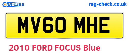 MV60MHE are the vehicle registration plates.