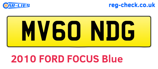 MV60NDG are the vehicle registration plates.