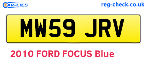 MW59JRV are the vehicle registration plates.