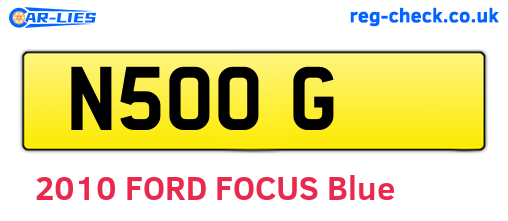 N5OOG are the vehicle registration plates.