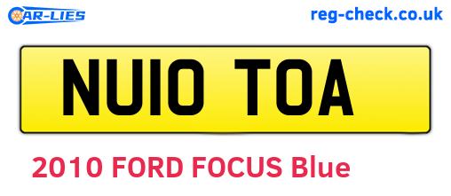 NU10TOA are the vehicle registration plates.