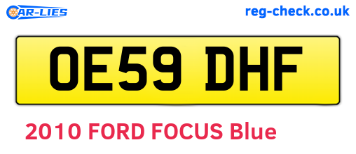 OE59DHF are the vehicle registration plates.