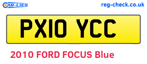 PX10YCC are the vehicle registration plates.