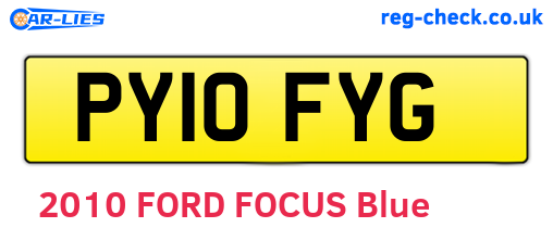PY10FYG are the vehicle registration plates.