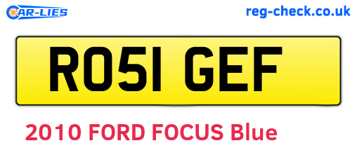RO51GEF are the vehicle registration plates.