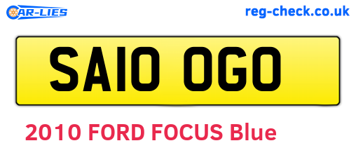 SA10OGO are the vehicle registration plates.