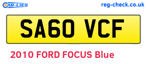 SA60VCF are the vehicle registration plates.