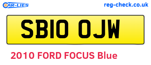 SB10OJW are the vehicle registration plates.