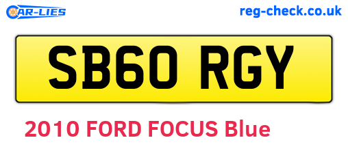 SB60RGY are the vehicle registration plates.