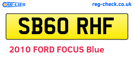 SB60RHF are the vehicle registration plates.