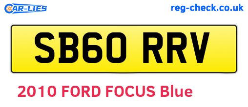 SB60RRV are the vehicle registration plates.