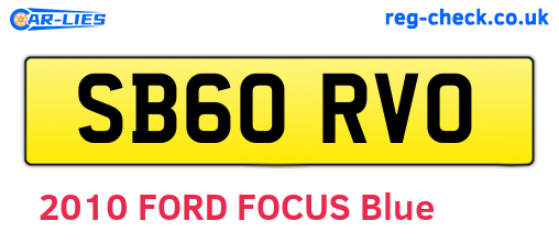SB60RVO are the vehicle registration plates.