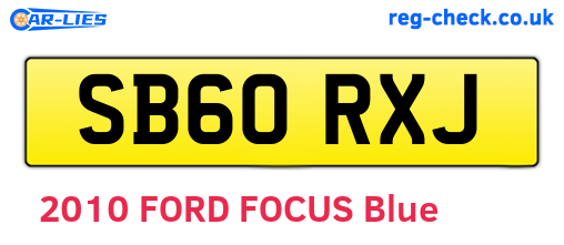 SB60RXJ are the vehicle registration plates.