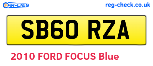 SB60RZA are the vehicle registration plates.