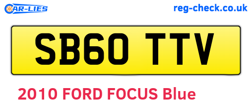 SB60TTV are the vehicle registration plates.