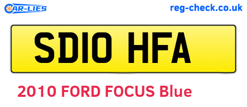 SD10HFA are the vehicle registration plates.